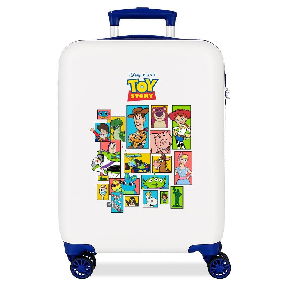Joumma Disney Toy Story Walizka kabinowa biała 38 x 55 x 20 cm sztywne zapięcie szyfrowe z boku ABS 34L 2,6 kg 4 podwójne koła bagaż podręczny