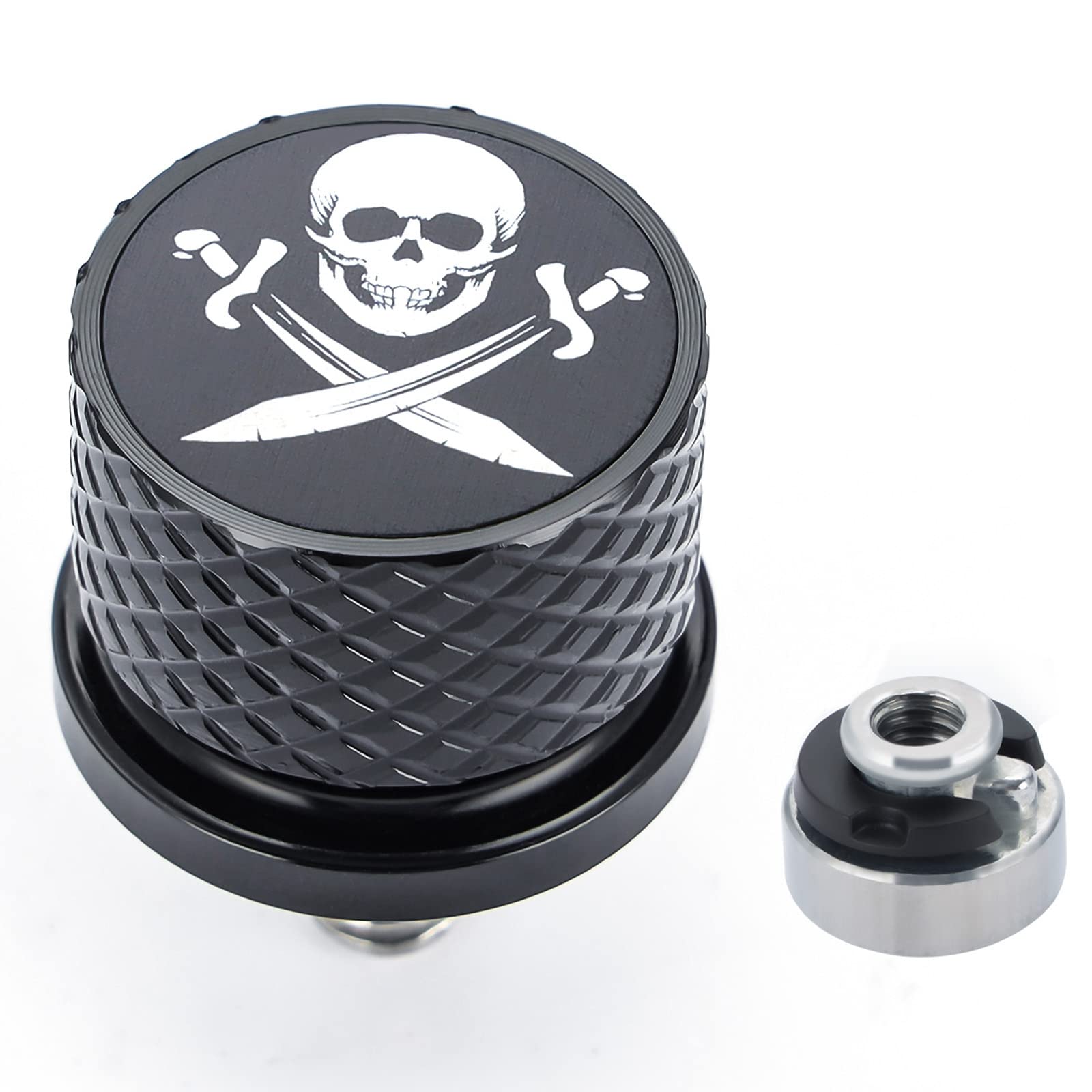 BravemaKnurled Fender Rear Seat Bolt Screw 1/4"-20 Thread Fit for Harley Davidson Touring Softail Dyna Sportster CVO Fatbob 1996-2022 (Style C & Nut Kit)