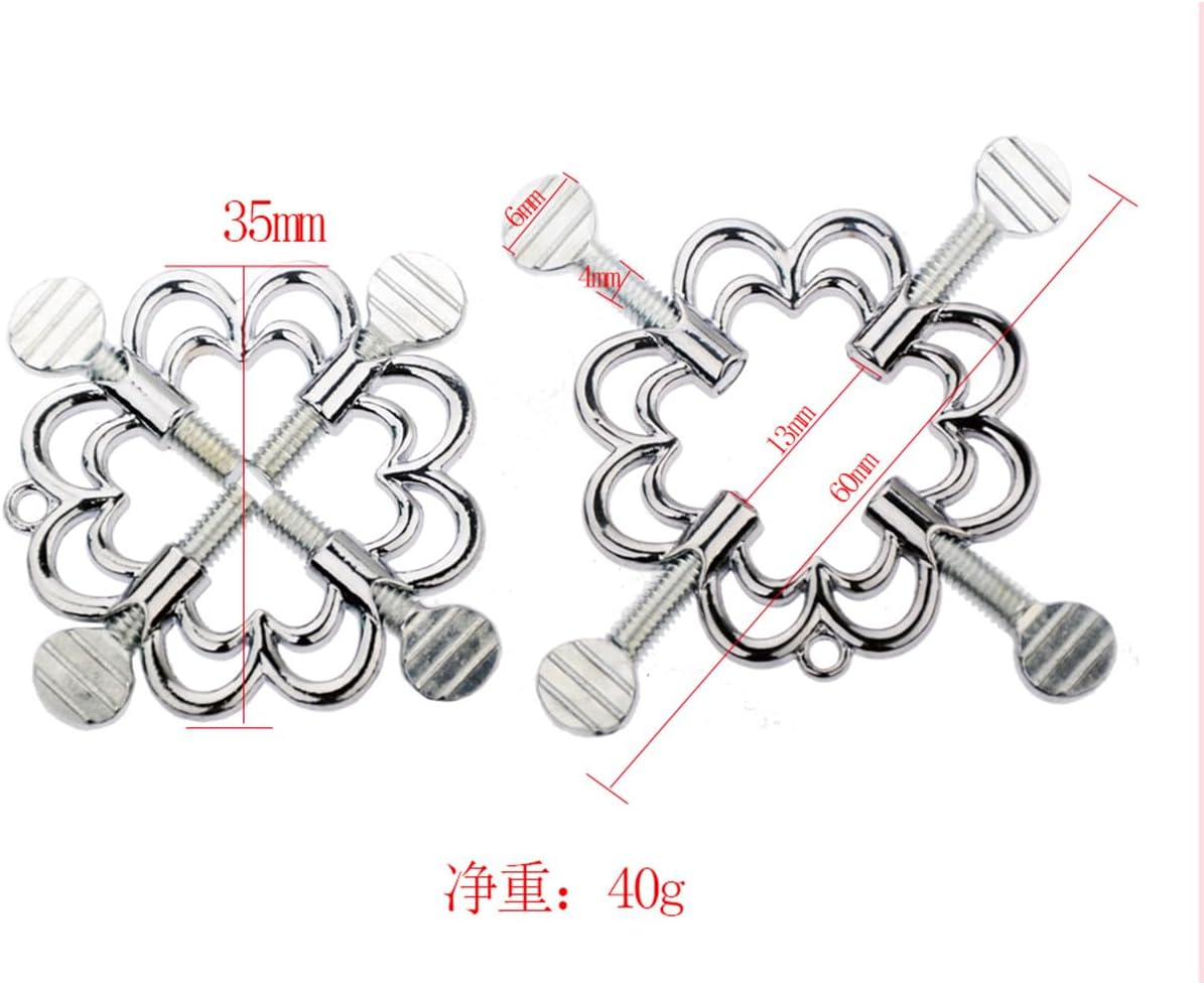 2Pcs Non-Piercing Clamps Nipple Jewelry Surgical Steel Nipple Rings for Women Adjustable Pressure Clips with Pendant Fake Nipple Piercings Body Jewelry