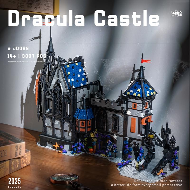 3007Pcs Haunted House Building Set, Halloween Castle Architecture Blocks, 3007Piece Horror Modular Building Kit for Adults & Teens, for Men & Women