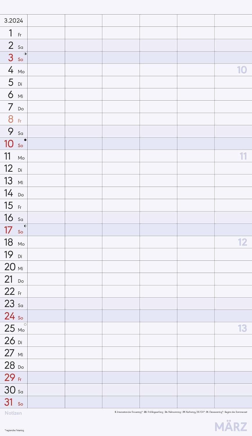 Family Planner XL 2024 with 6 Columns - Family Timer 26 x 45 cm - Offset Paper - with Holiday Dates - Wall Planner - Family Calendar - Alpha Edition      Calendar – Wall Calendar, May 1, 2024