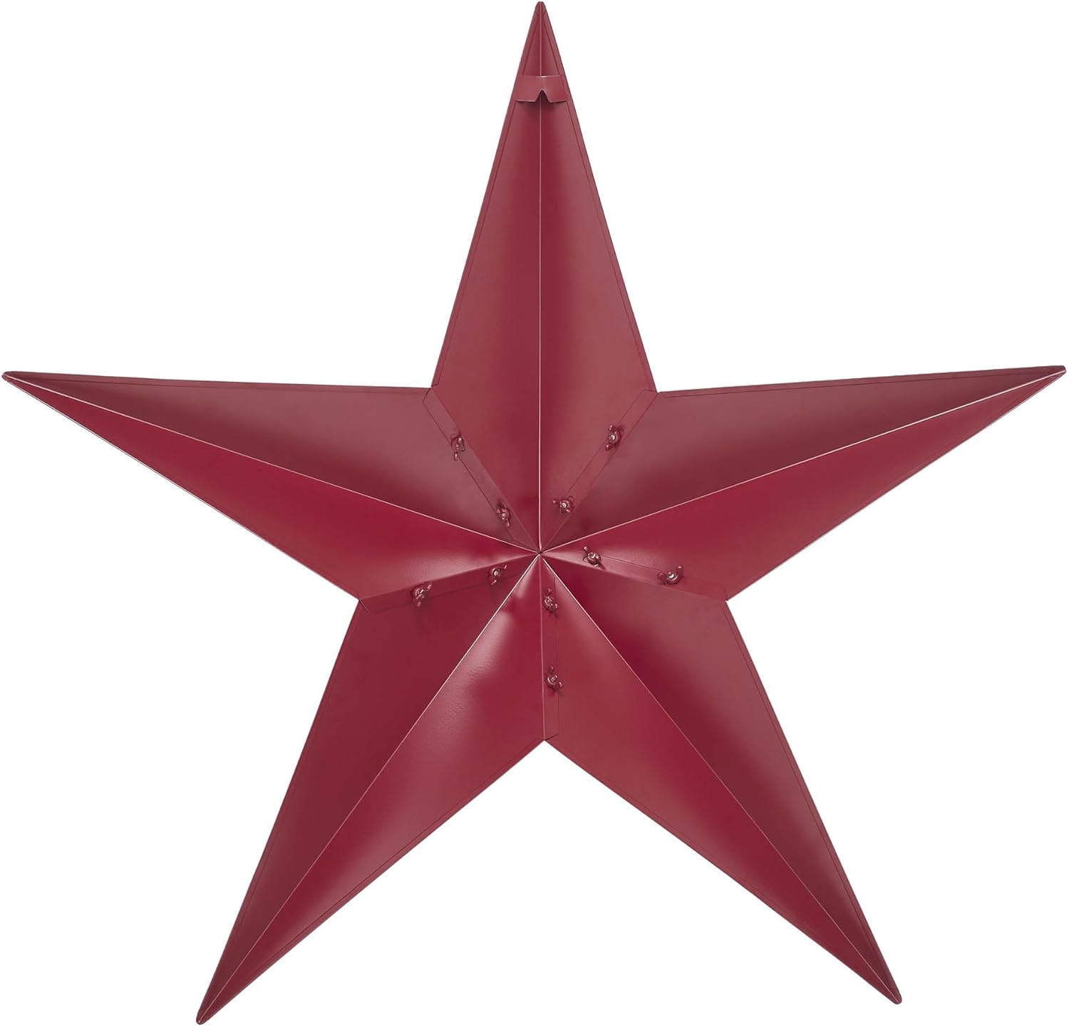 VHC Brands Patriotic Metal Star Distressed 36x36, Independence Day Decor, Decorative Wall Hanging, Rustic Farmhouse Decorations, Burgundy, Black