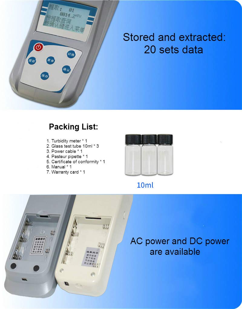 Portable Turbidimeter Microcomputer Scattered Light Turbidity Meter Range 0-1000NTU 0.01NTU ZD-1001