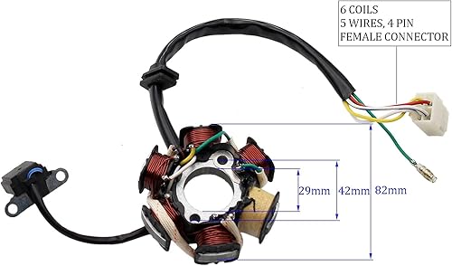 Miniatura 2 de PRO BAT ATV Quad Go Kart Magneto Estator 6 bobinas 5 cables para 50cc 70cc 90cc 110cc 125cc ATV Dirt Bike Go Kart Mini Choppers motocicleta