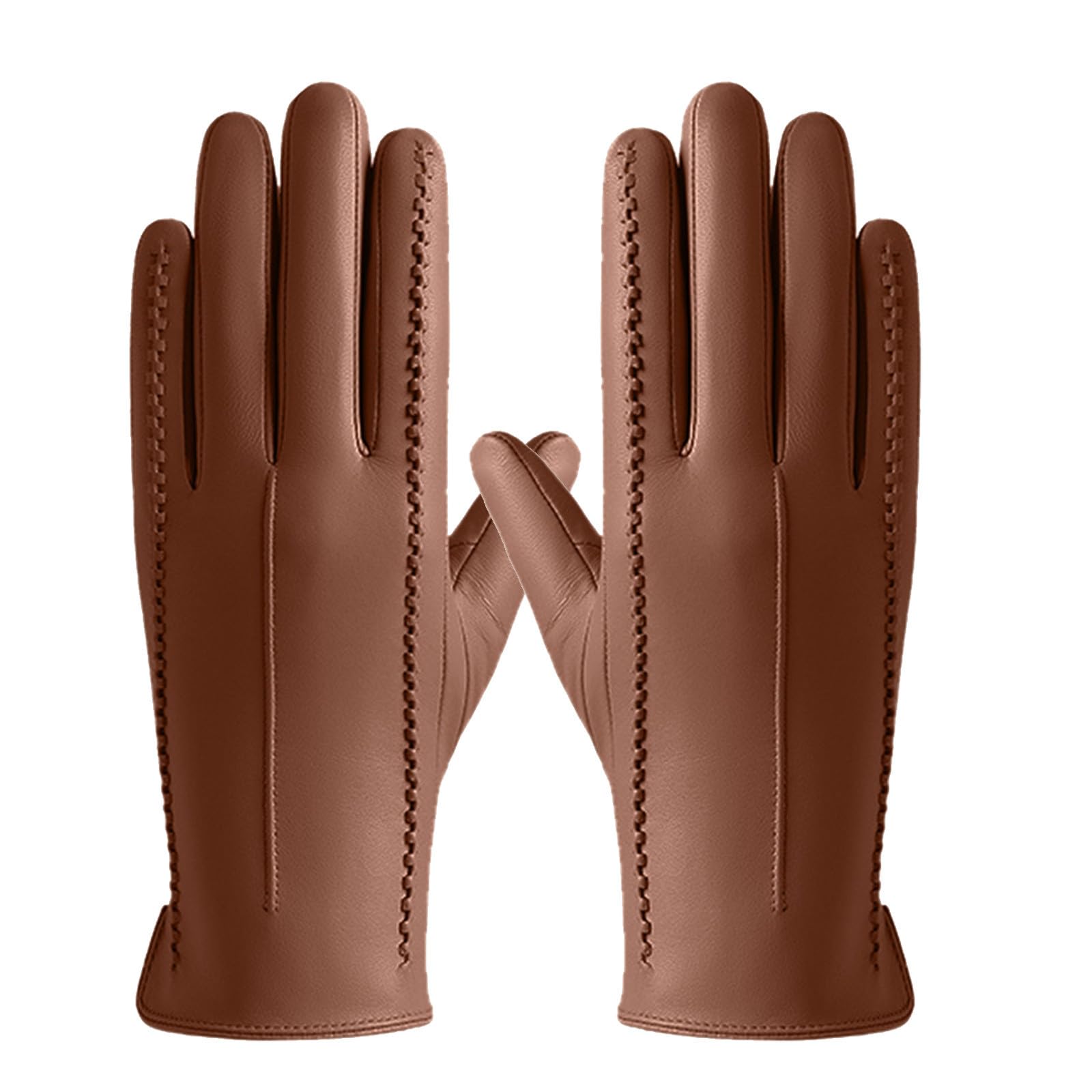 Winter Gloves Men Women Windproof Touchscreen Leather Gloves Cold Weather Warm Lining Glove for Cycling Outdoor Sports