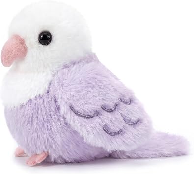 Ditucu Palm-Sized Lavender Pacific Parrotlet Keychain Plush Cute Soft 4.3 inch Bird Stuffed Animal Realistic Purple Parrot Toys Gifts Pendant for Backpack Decoration for Kids Adults