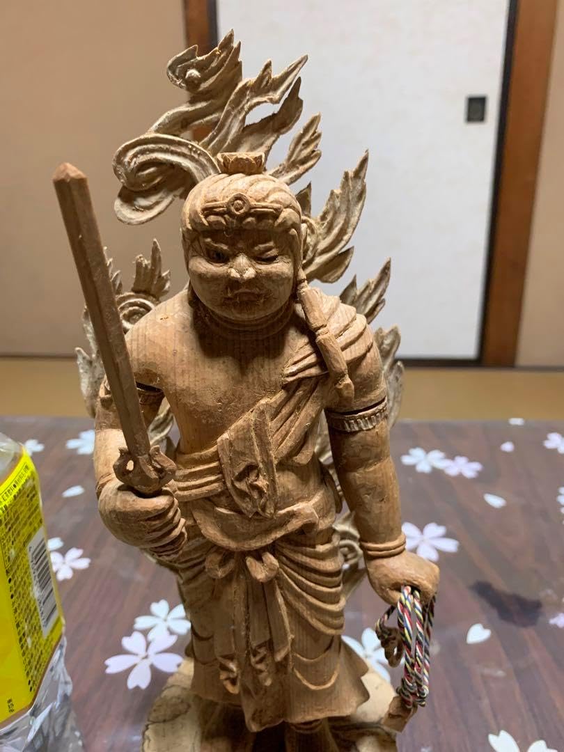【修縁堂】珍品 彩繪 金箔 不動明王 木彫り 木彫仏像 不動明王 仏教工芸品 修縁堂】珍品 彩繪 金箔 不動明王 木彫り 木彫仏像 不動明王 仏教工芸品