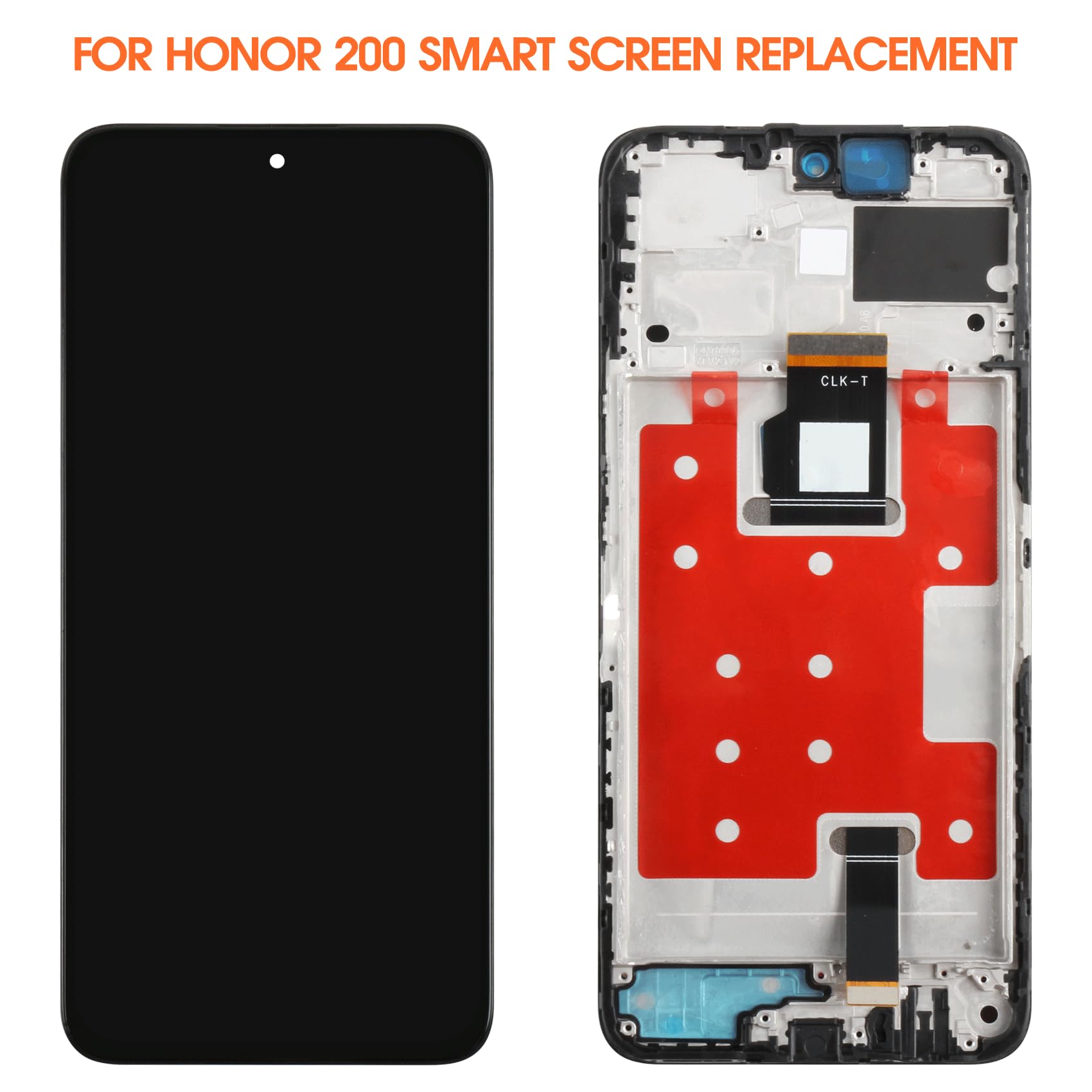 AGCUT Schermo LCD per Honor 200 Smart LCD Display per Honor 200 Smart Alt-NX1 6,8" Schermo di Ricambio Digitalizer Touch Screen Assembly con Riparazione, Nero con Cornice