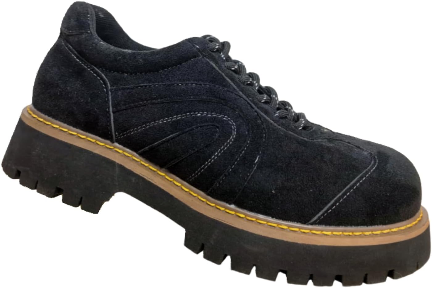 Women's Suede Lace-Up Oxford Shoes Classic Big Round Toe Comfortable Platform Chunky Heel Retro Casual Derby Shoes for Daily Walking Driving Office Dating Activities Outdoor