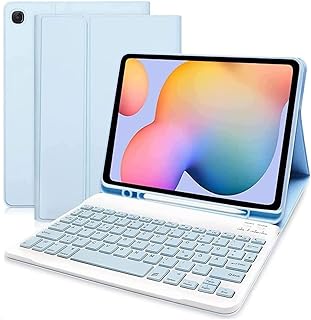 Estojo Teclado Para iPad 9.7" 6ª Geração (2018), 5ª Geração (2017) iPad Pro 9.7, iPad Air 2 & Air, Estojo Com Suporte Para Caneta, Teclado Destacável Sem Fio Bluetooth Dormir/Despertar,Blue