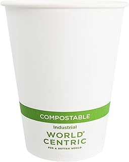 World Centric Compostable Cups 12 oz - Paper Hot Cups Made from Plants -...
