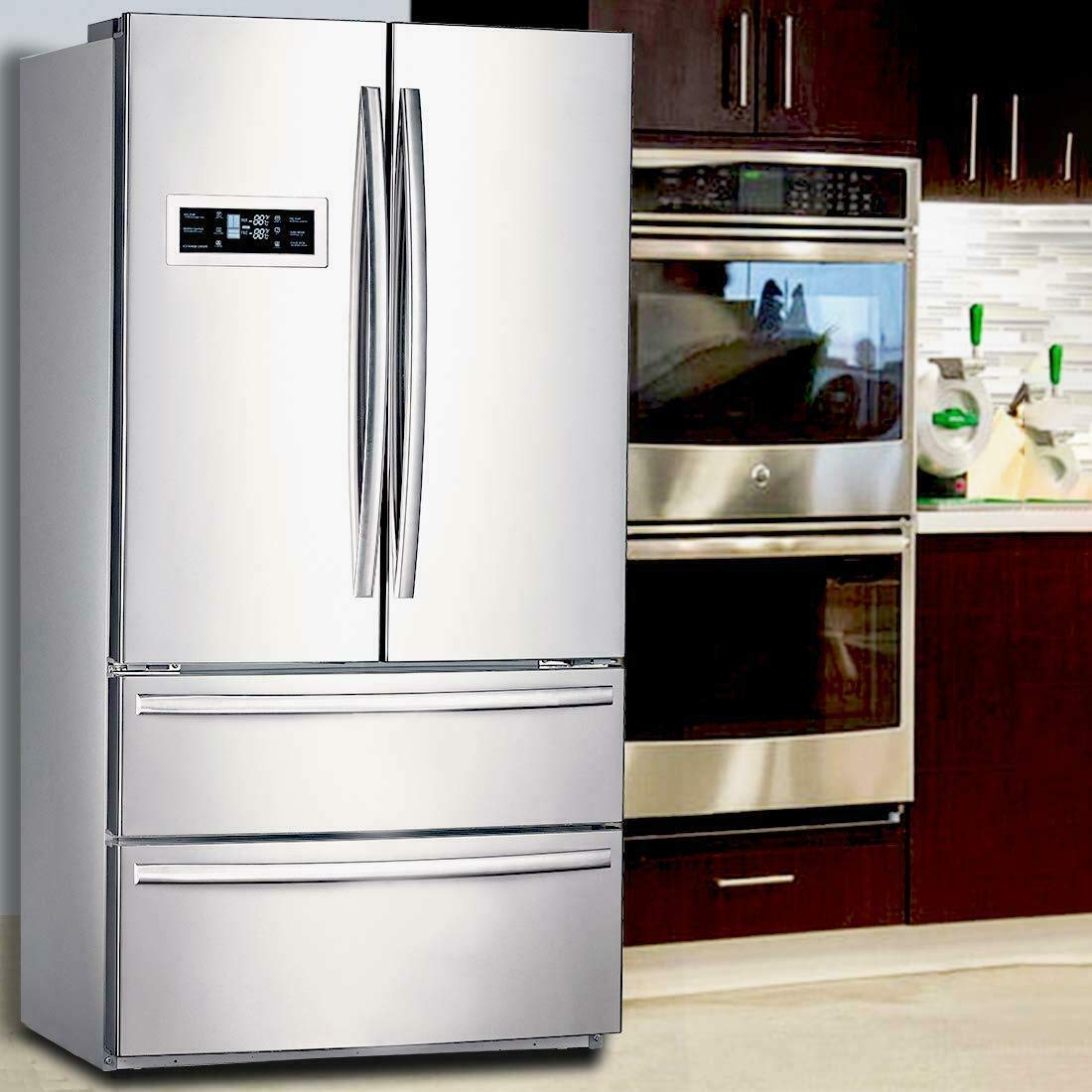 Smad 36" French Door Refrigerator 2 Drawer Freezer Stainless Steel with