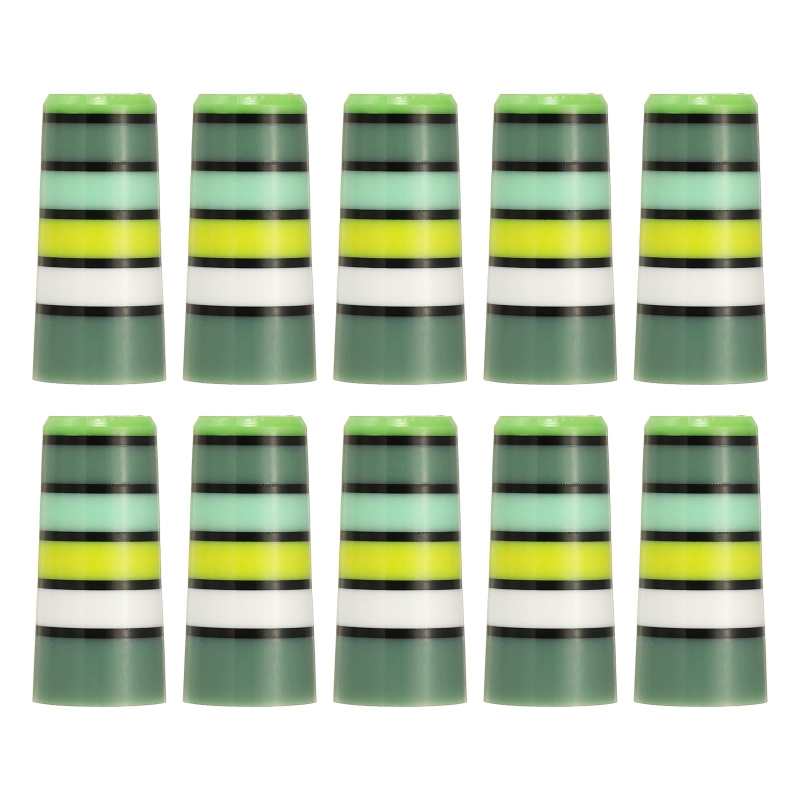 YELARXI Golf Iron Ferrules, Golf Club Ferrules Fits 0.35In Tapered Steel Shafts Plastic Golfing Accessories 10Pack & Green/Multi-Fitting for (Golfing Club Repair/Replacement)