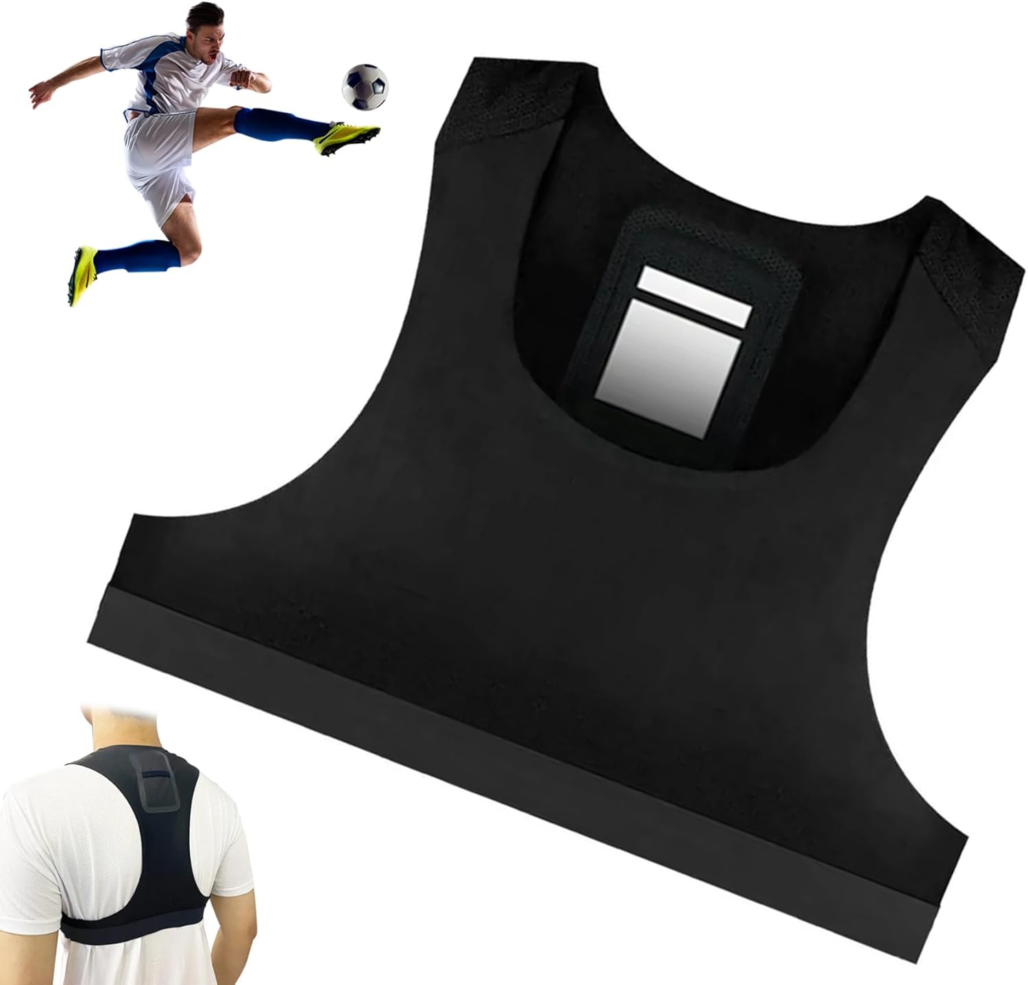 Soccer Training Equipment, Spandex Soccer Training Trackers Vest with GPS, Breathable Flexible Fit Soccer Trackers for Men Women Football Size L Soccer Trackers Soccer Training Soccer Equipment Socce