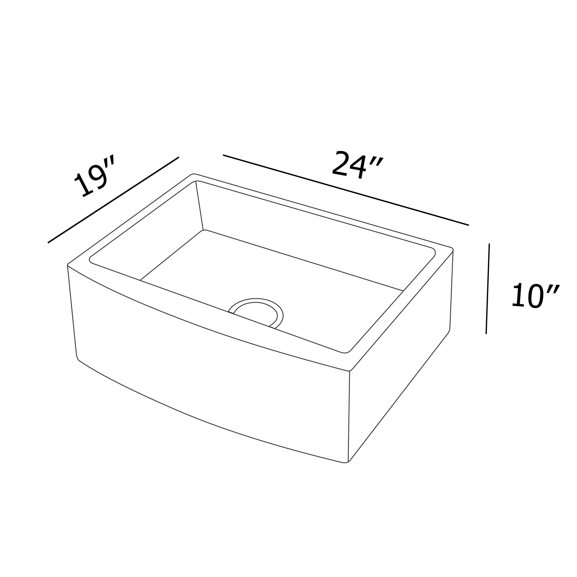 Farmhouse Kitchen Sink, Dcolora 24 Inch Small Laundry Sink Apron Front