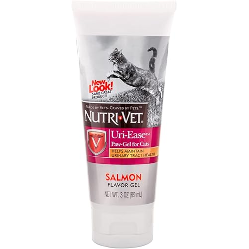 Nutri-Vet Uri-Ease Paw Gel for Cats |Helps Maintain Urinary Tract Health| Salmon Flavor | 3 ounces