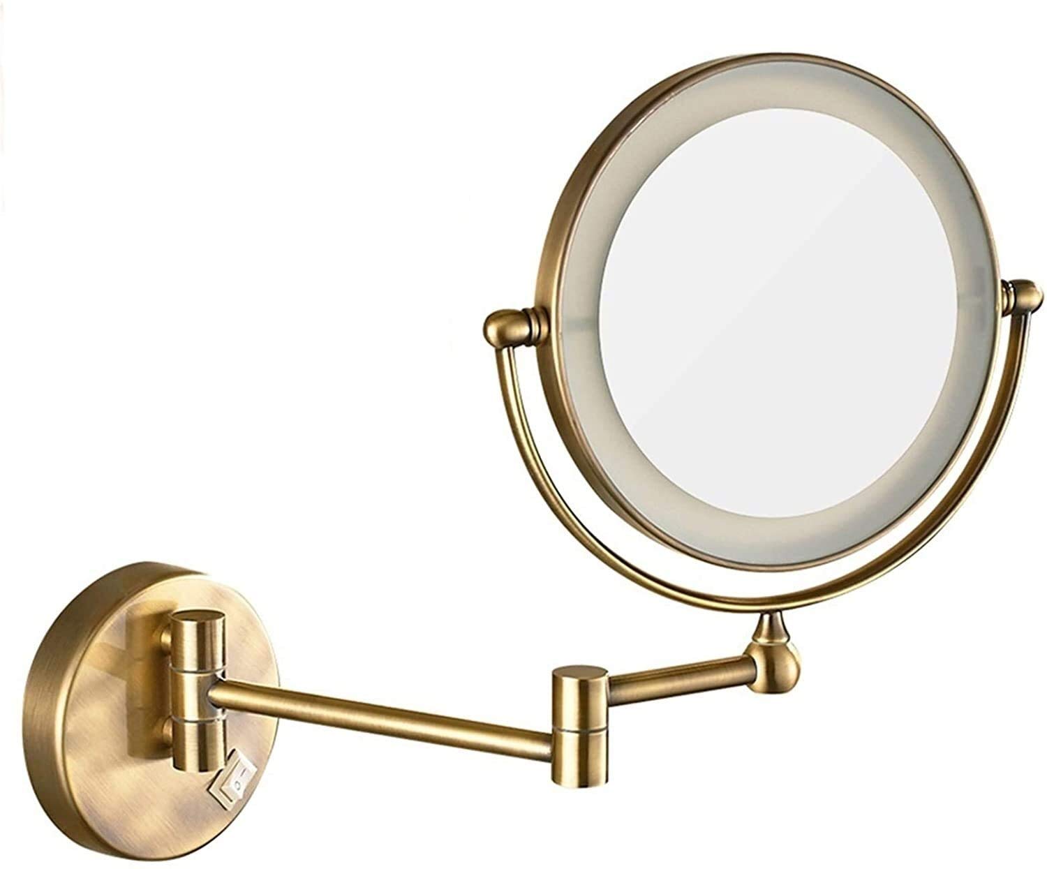 Miroir de maquillage LED extensible pour salle de bain design laiton