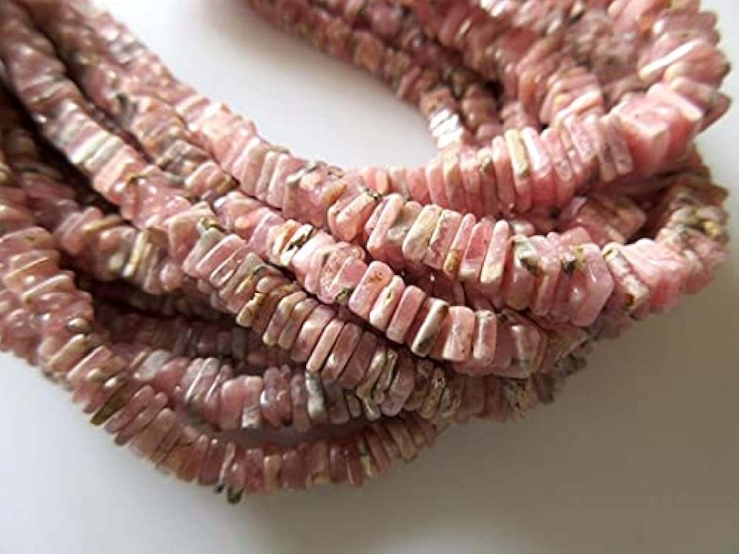 Rhodochrosite Heishi perles rondelles 5.5mm pierre naturelle en fil de 40cm