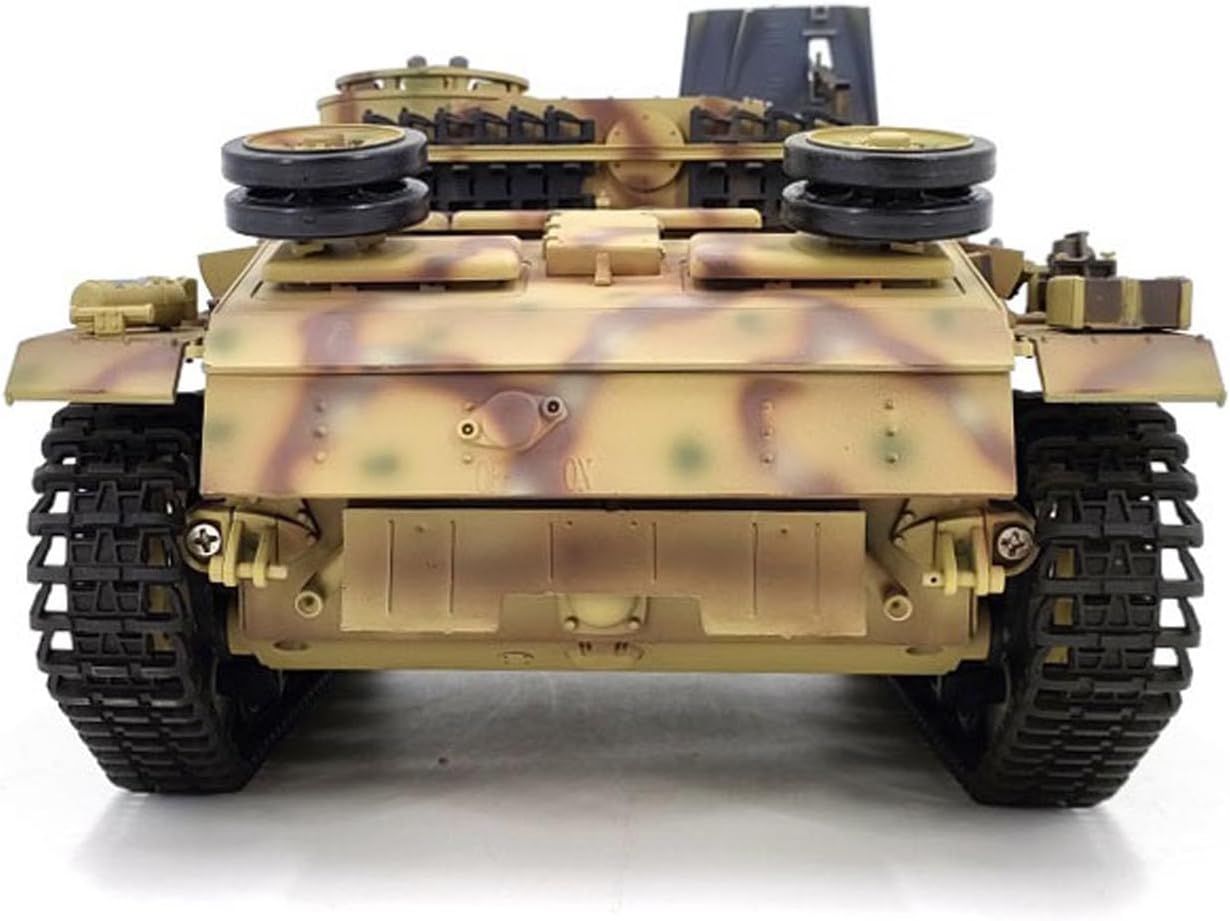 Henglong 1/16 7.0 Plastic RC Tank German Stug Iii RTR Military Model 3868 BB Ir Steel Gearbox Radio 1800Mah Battery Sound Toys Hobby Grade Model for Ages 14+