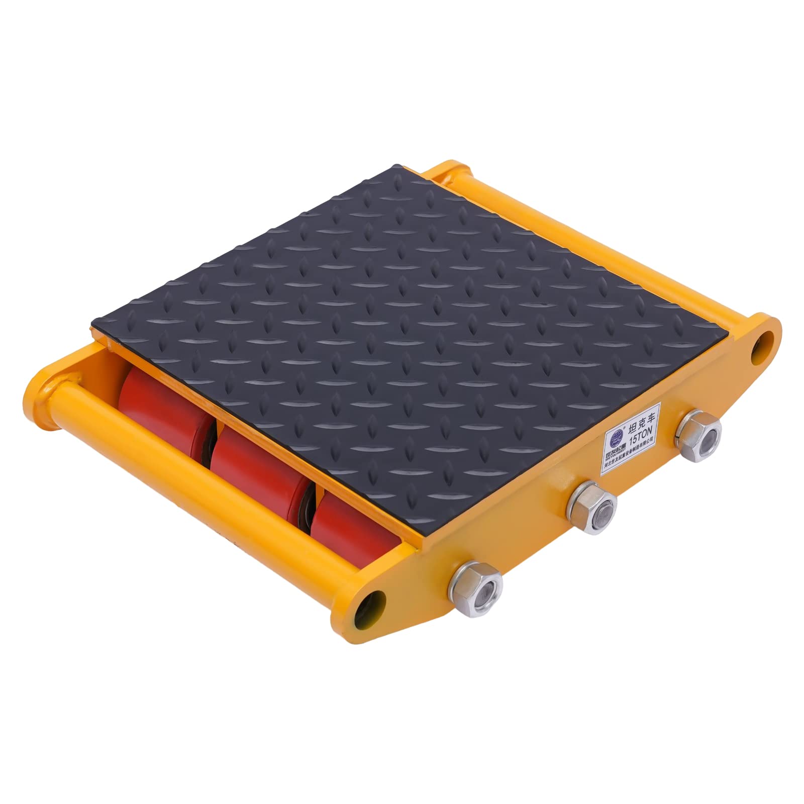 15T, movimento macchina Dolly, 37 x 26 x 9,5 cm, con 9 ruote in PU e tappo antiscivolo girevole a 360°, per magazzino, officina, fabbrica, industria, attrezzature per il trasporto, giallo