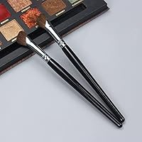 Vista 5 de Cepillo de sombra de ojos, forma de hoz suave pony pelo sombreado cepillo de sombra nasal, mango de madera negro