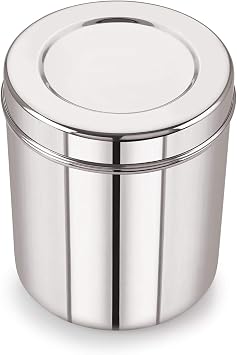 Neelam Stainless Steel 22 Gauge Deep Dabba - 2600 ml, 1 Piece, Silver Durable and Elegant Food Storage Container, Ideal for Storing Grains, Snacks, Leftovers, Perfect for Daily Use, Easy to Clean.