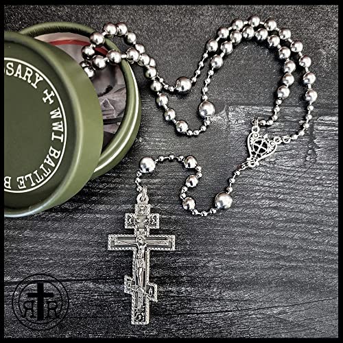 Rugged Rosaries® WWI Military Combat Rosary Byzantine Orthodox Cross - Handmade in the USA3