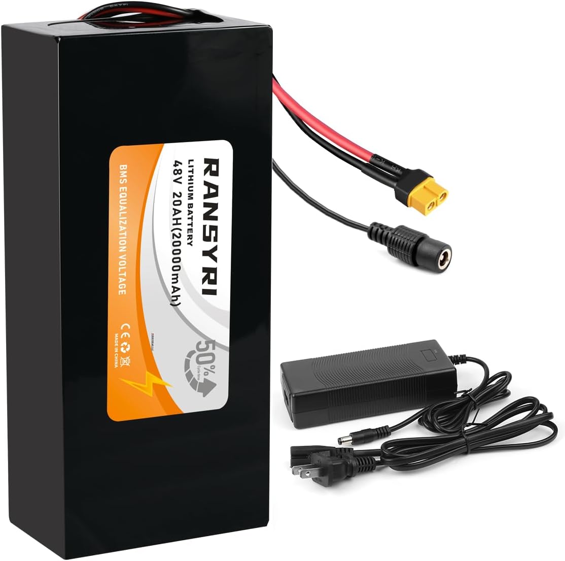 48V 20Ah Lithium-Ion Battery for Electrical Bikes, Scooters & Rechargeable Battery Substitute Elements | 960Wh, Light-weight Design, 1000+ Cycles, BMS Safety & Charging Accent Included
