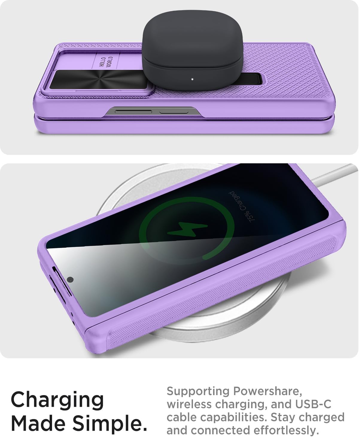 Miimall for Samsung Galaxy Z Fold 7 Case with Privacy Screen, Slide Lens Cover & Hinge Protection & Kickstand | Military-Grade Shockproof Protective Case for Z Fold 7, Purple
