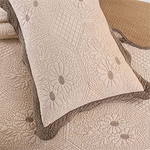 Jeté de lit décoratif patchwork matelassé en coton pour lit 2 personnes - 4