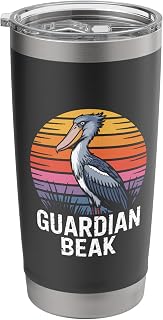 Shoebill Stork Retro Sunset Guardian Beak Wildlife Stainless Steel Insulated Tumbler
