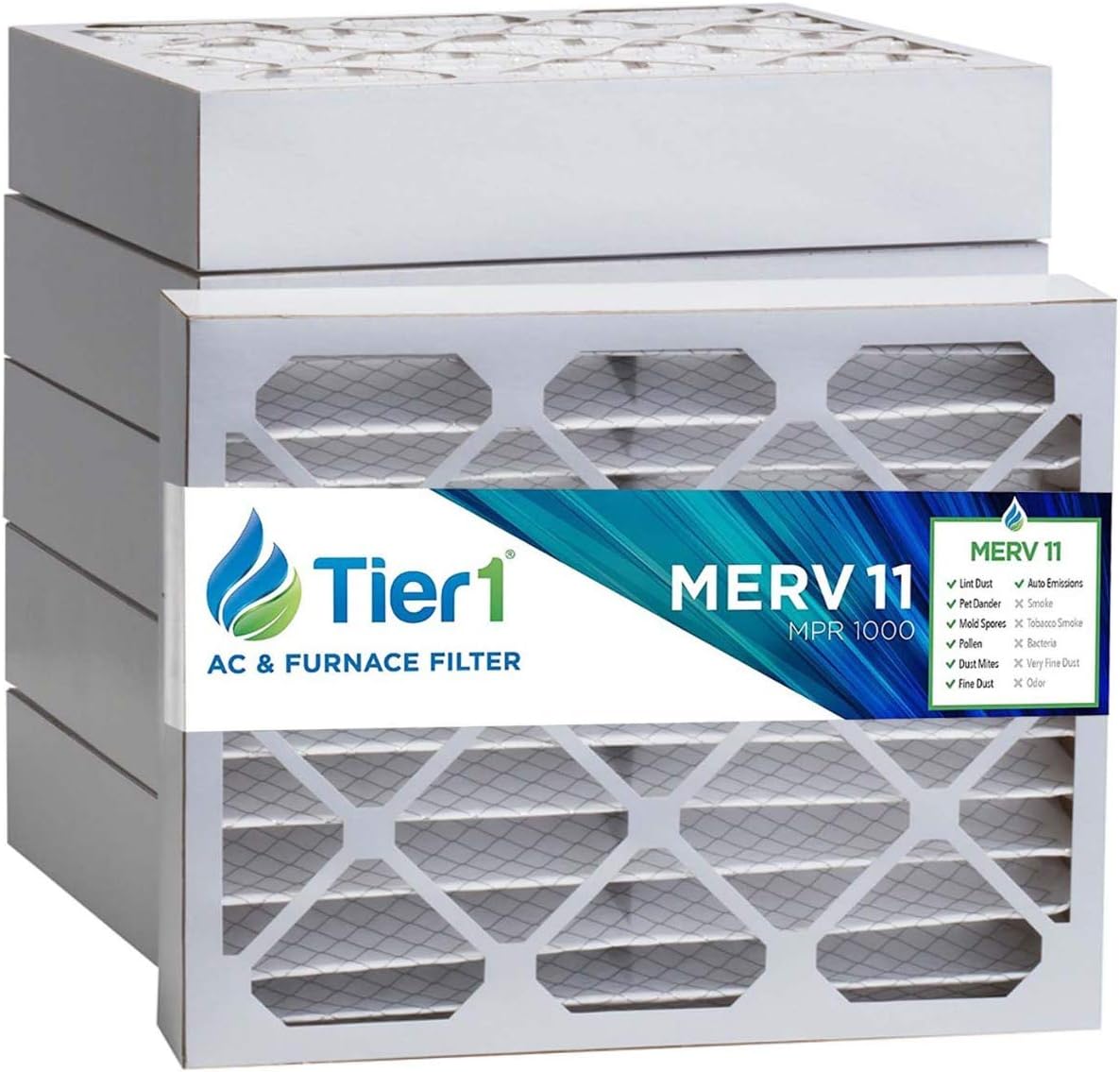Tier1 20x25x4 Merv 11 Ultra Allergen Air Filter 6 Pack (Actual Size: 19-1/2" x 24-1/2" x 3-5/8")