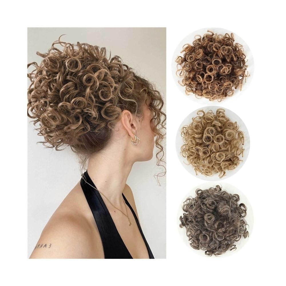 Panino per capelli disordinato Chignon grande con coulisse elastica for capelli ricci, chignon sintetico spettinato, for uso quotidiano alle feste. Parrucchino a coda di cavallo per l'uso quotidiano(1