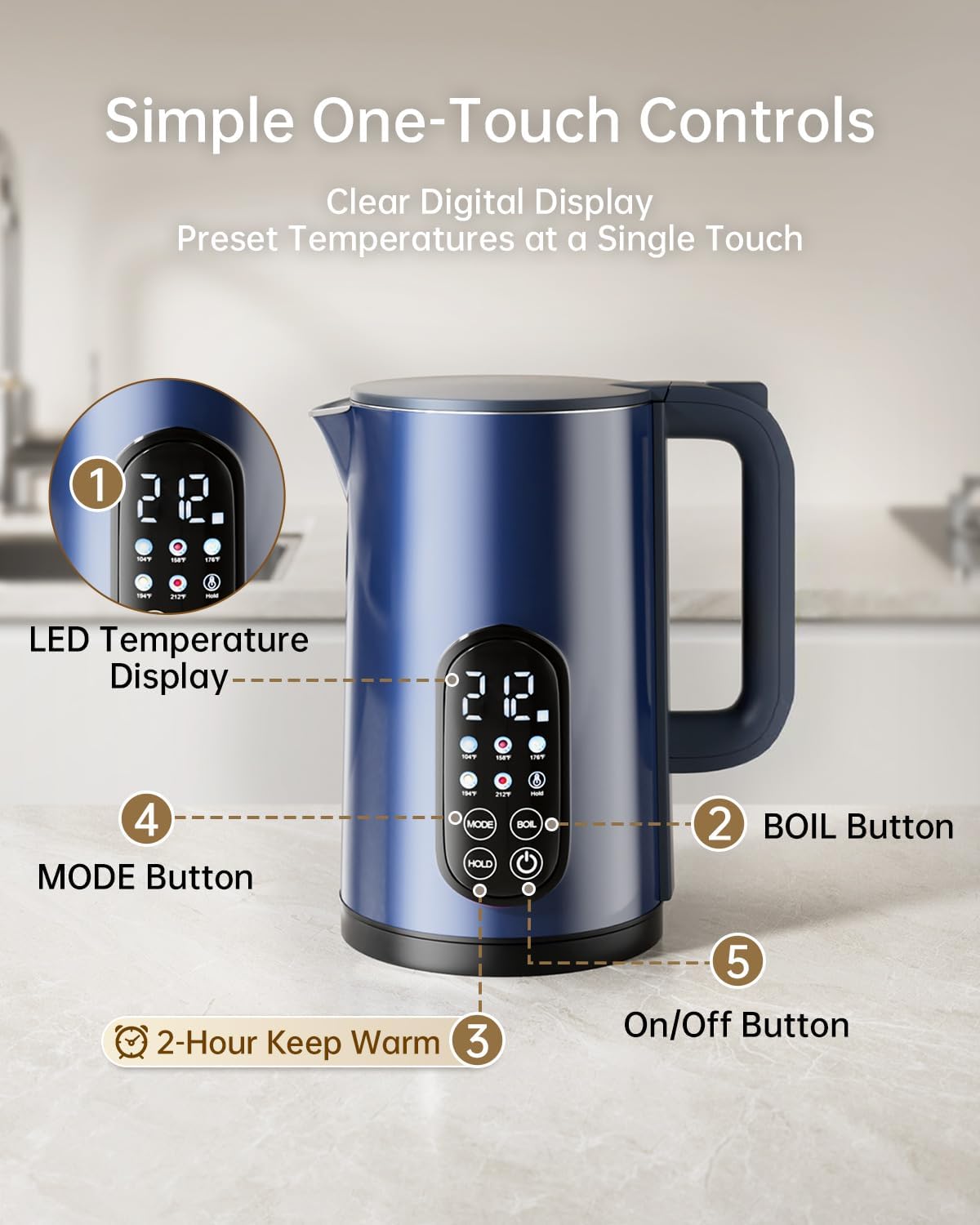 Tisanio Electric Kettle Control Panel