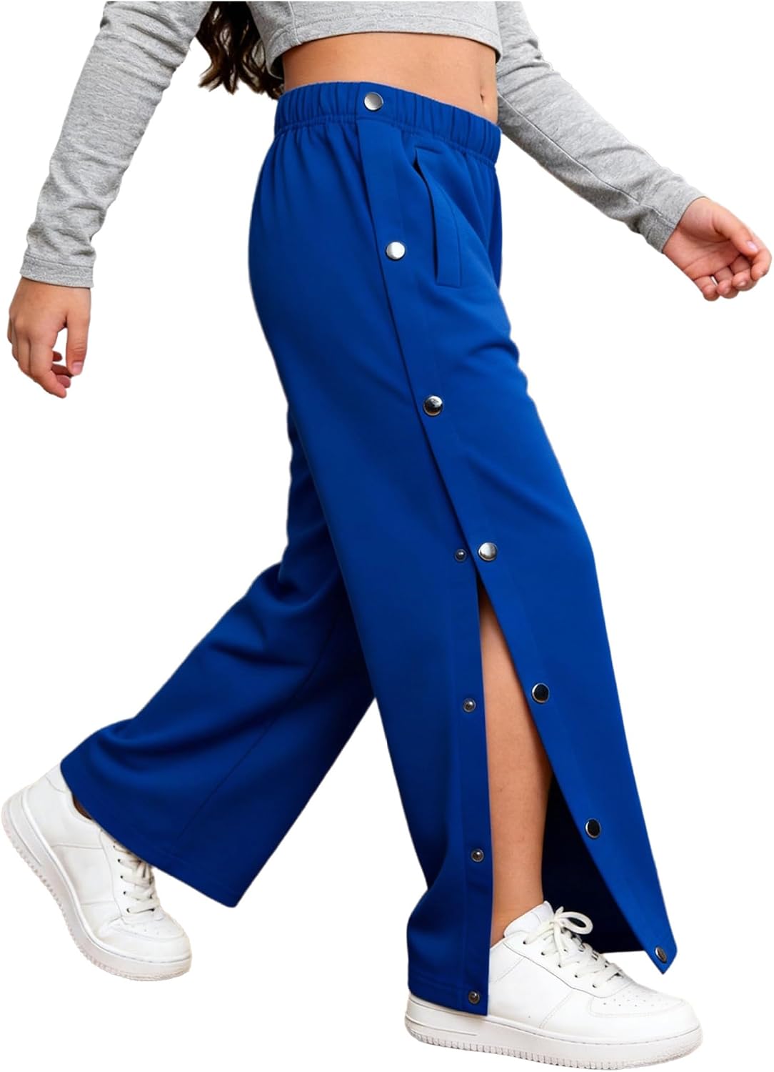 Unisex Kids Boys Girls Post Surgery Pants Full Open Side Tear Away Sweatpants Breakaway Adaptive Trousers