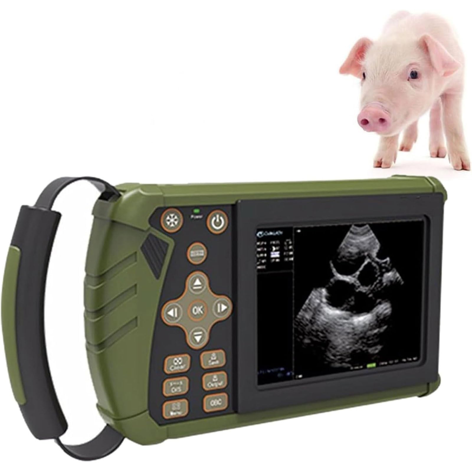 Échographe Vétérinaire Portable Avec Sonde 3,5 MHz,écran Couleur Tft 5,6 Pouces Echographie Appareil Grossesse Multifonction Écran HD 5.6" Pour Animaux Agricoles, Porcs, Chèvres(Convex Array Probe)