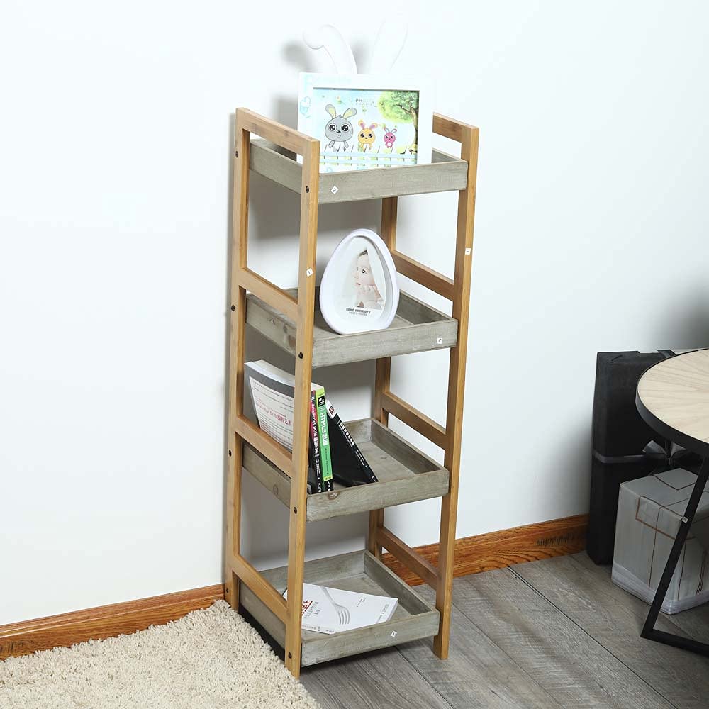 Buy YATAI Wooden Tall Bookcase Bathroom Shelf Free Standing Shelving