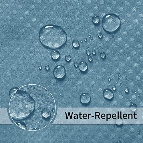 Naturoom Blue and White Shower Curtain with Hooks Fabric Shower Curtain Set Ombre Hotel Quality Washable Water Repellent 183x183cm(72x72in)