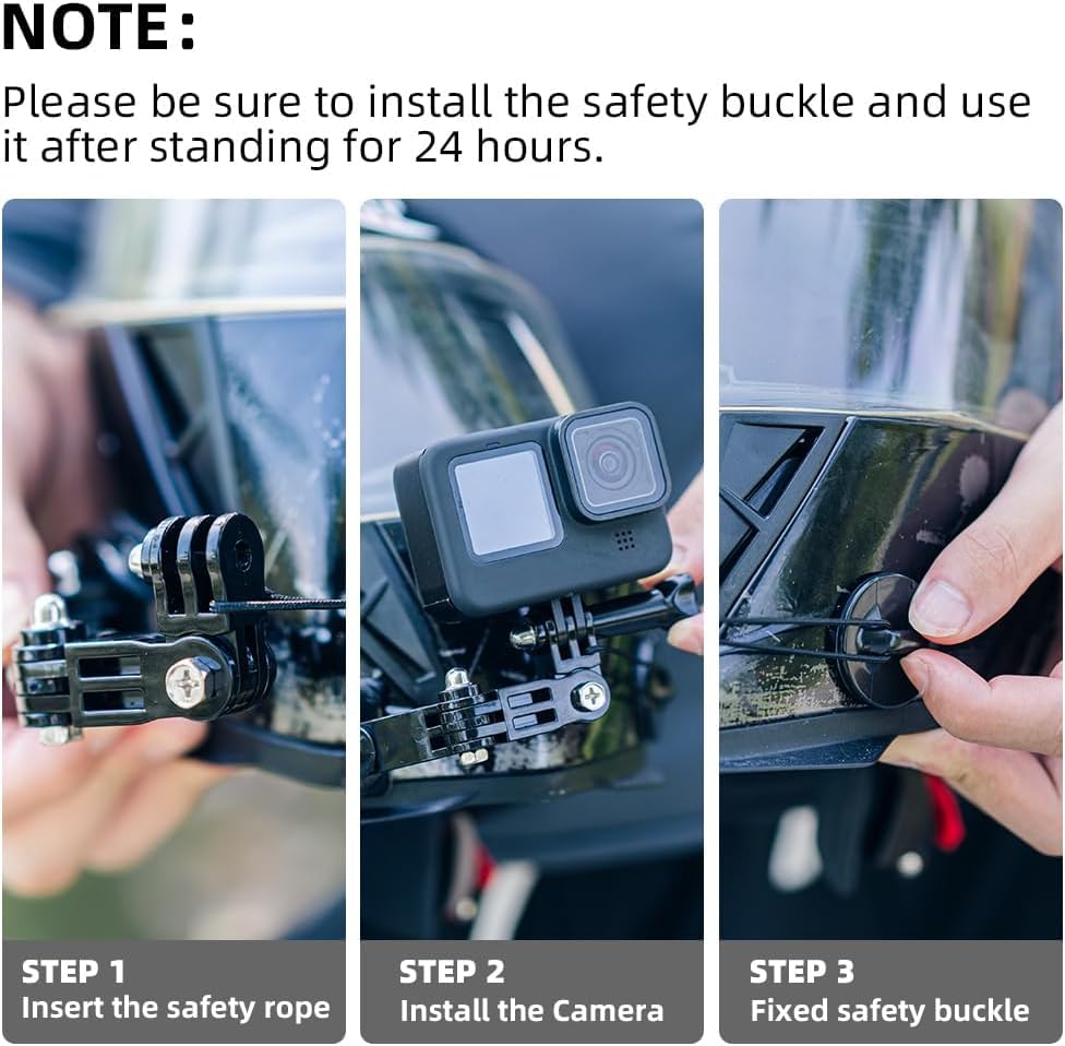 Image of SHOPEE New 4-Way Motorcycle Helmet Chin Mount for Hero 13 /12 /11 /10 /9 /8 /7, Osmo Action 3 & 4 SJCAM,Insta 360 & Other 4K Sports Cameras /Waterproof 3M Adhesive /Lightweight & Durable - Ideal for Bikers