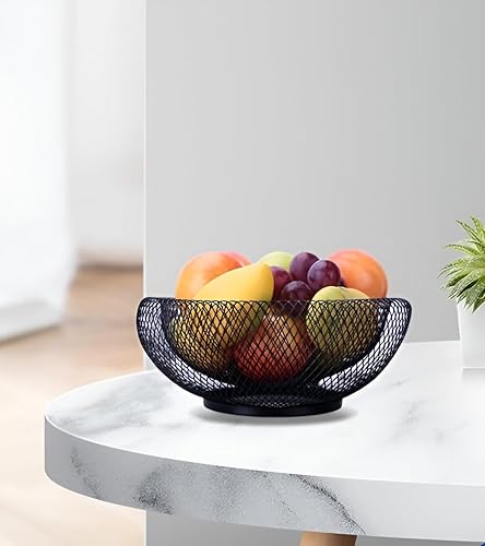 Miniatura 2 de Frutero de malla de alambre de metal, cesta de frutas y verduras para mostradores, soporte de cocina dorado para el hogar, centro de mesa decorativo