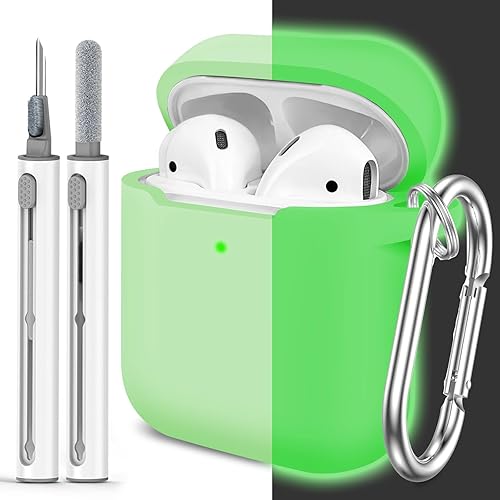 Funda para AirPods, viene con bolígrafo limpio, funda protectora de silicona suave para mujeres y hombres, compatible con Apple AirPods de segunda