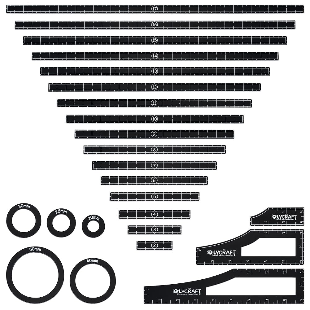 OLYCRAFT 2 set (24pz) Marcatori di Punti Obiettivo Righello Acrilico Set di Marcatori Rotondi per Obiettivi Righello di misurazione per giochi di guerra per Giochi Da Tavolo Wargames - 24 dimensioni
