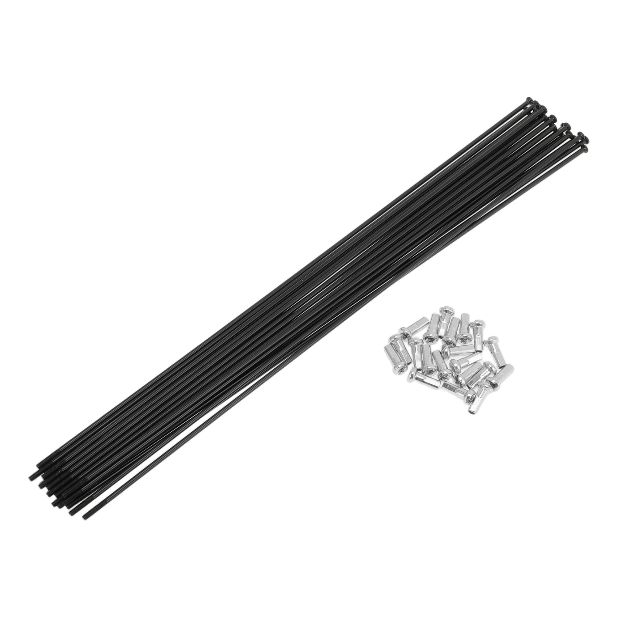 Motoforti 20 Set 14G Straight Pull Bicycle Spokes 247mm Straight Pull Bike Wheel Spokes Carbon Steel Black