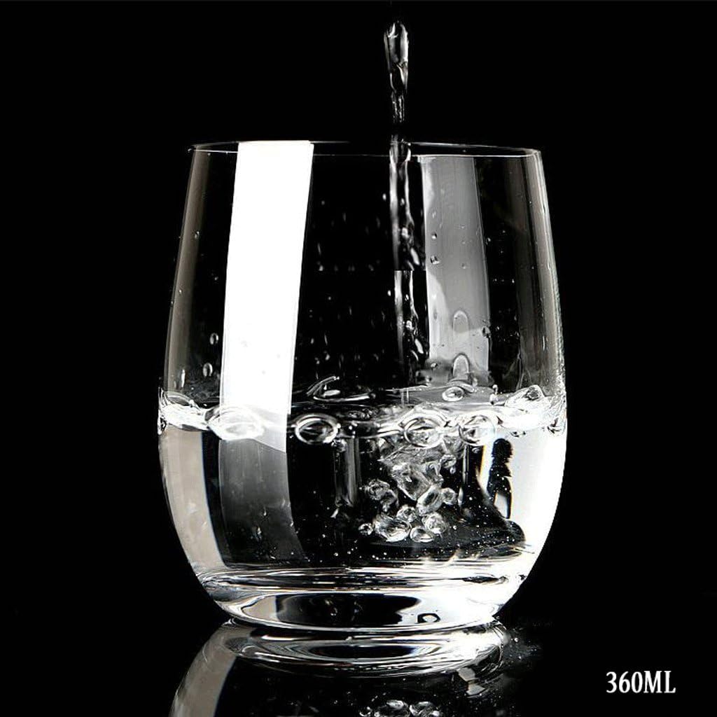 Whiskey Glasses Pack of 4 Heat-resistant Round Lead-free Creative Drinking Glass Juice Cup Beer Mug UOMUN (Capacity : 360ml)