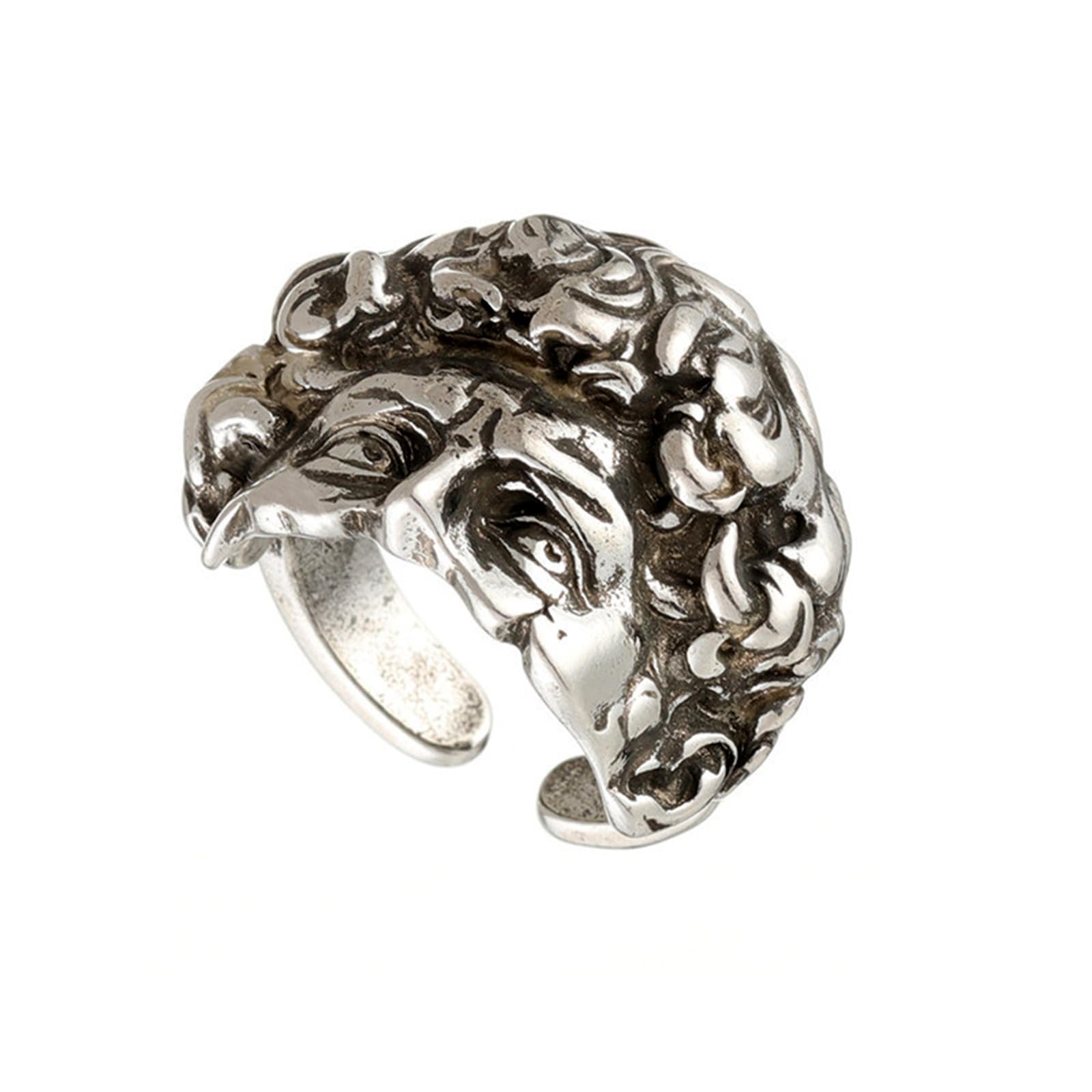 swynrf Artistic Cracked Silver Rings Crafted From Artist Statue Sturdy Silver Jewelry For Unique Styles And Special Occasions
