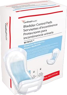 Cardinal Health™ Bladder Control Pad, Sure Care™ 1110B, Moderate Absorbency, Small, Blue, 4 x 10.75IN, Bag of 20