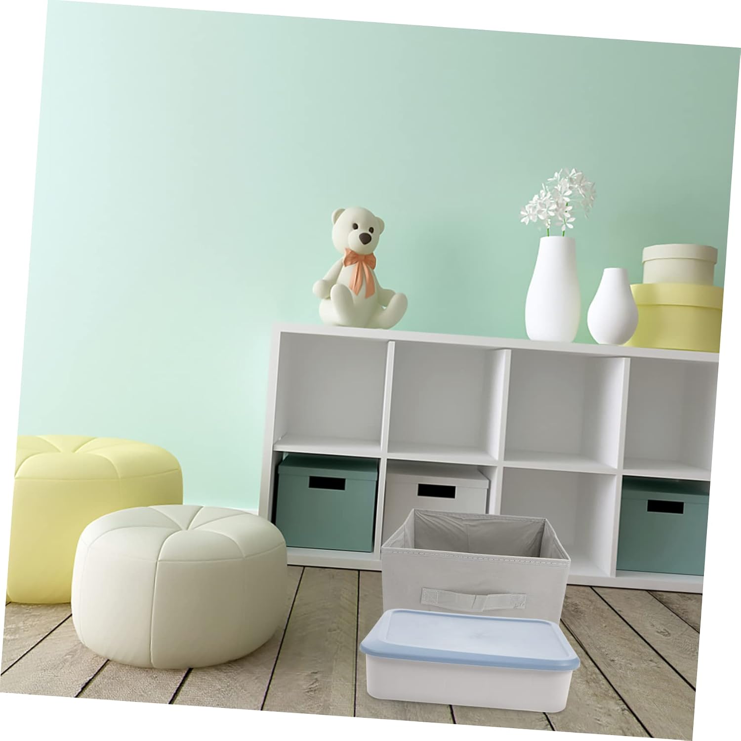 Healifty Underwear Organizer Box with Blue Cover Compartments Storage Container for Socks Panties Holder Divider Solid Structure for Neat Closet and Easy Access