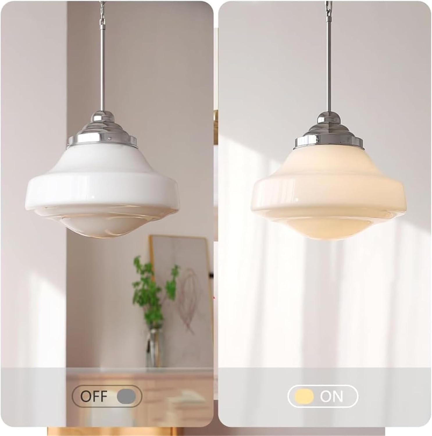 Glass Light Vintage Hanging Ceiling Lamp Single Metal Chaner Retro Lights Kitchen Island Lighting Fixture Living Room Restaurant E27 Suspension Lamps(Brass,Dia38Cm)/Chrome/Dia38Cm