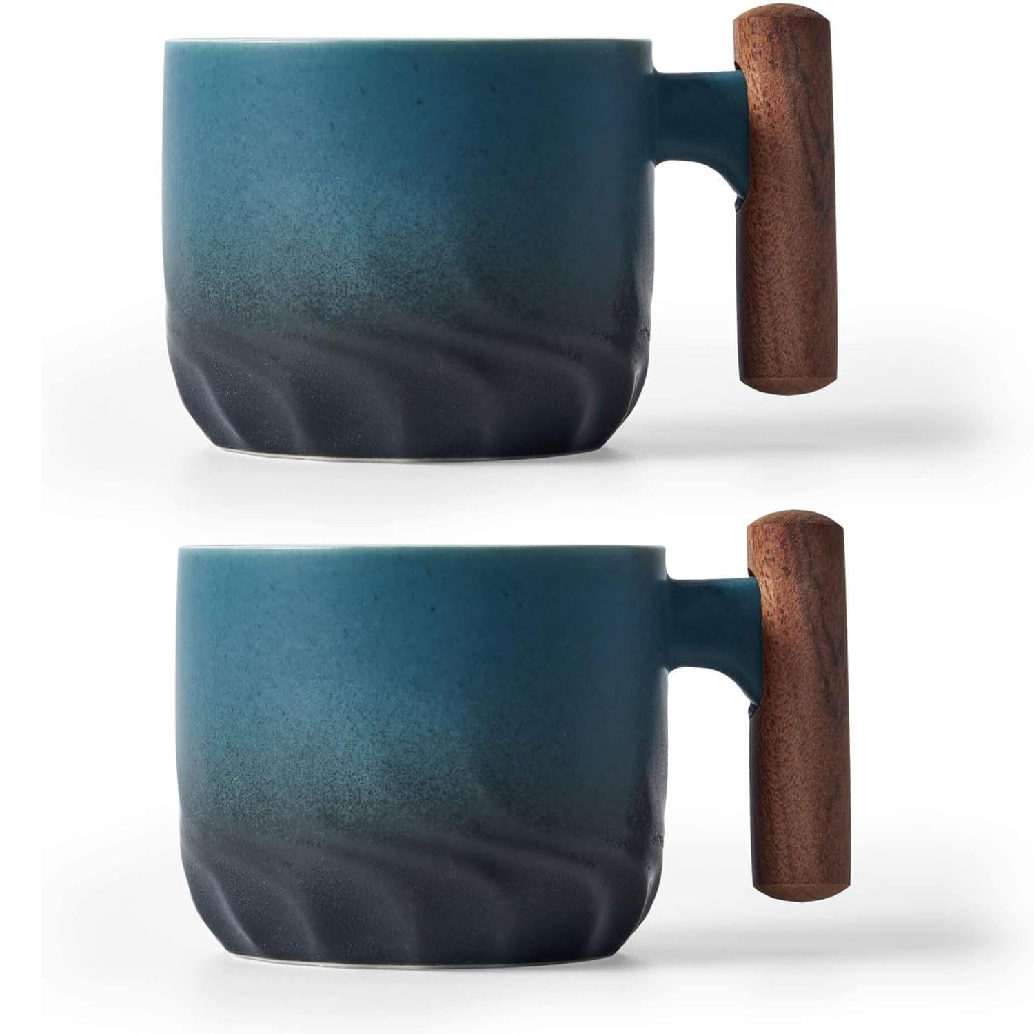 ERBO 2er Set Espressotassen 70 ml, Premium Espresso Tassen mit Henkel, Mini Teetasse Kaffeetasse aus Keramik, Kleine Espressotassen, Espresso- & Mokkatassen, Kaffeebecher für Espresso Tee (Blau)