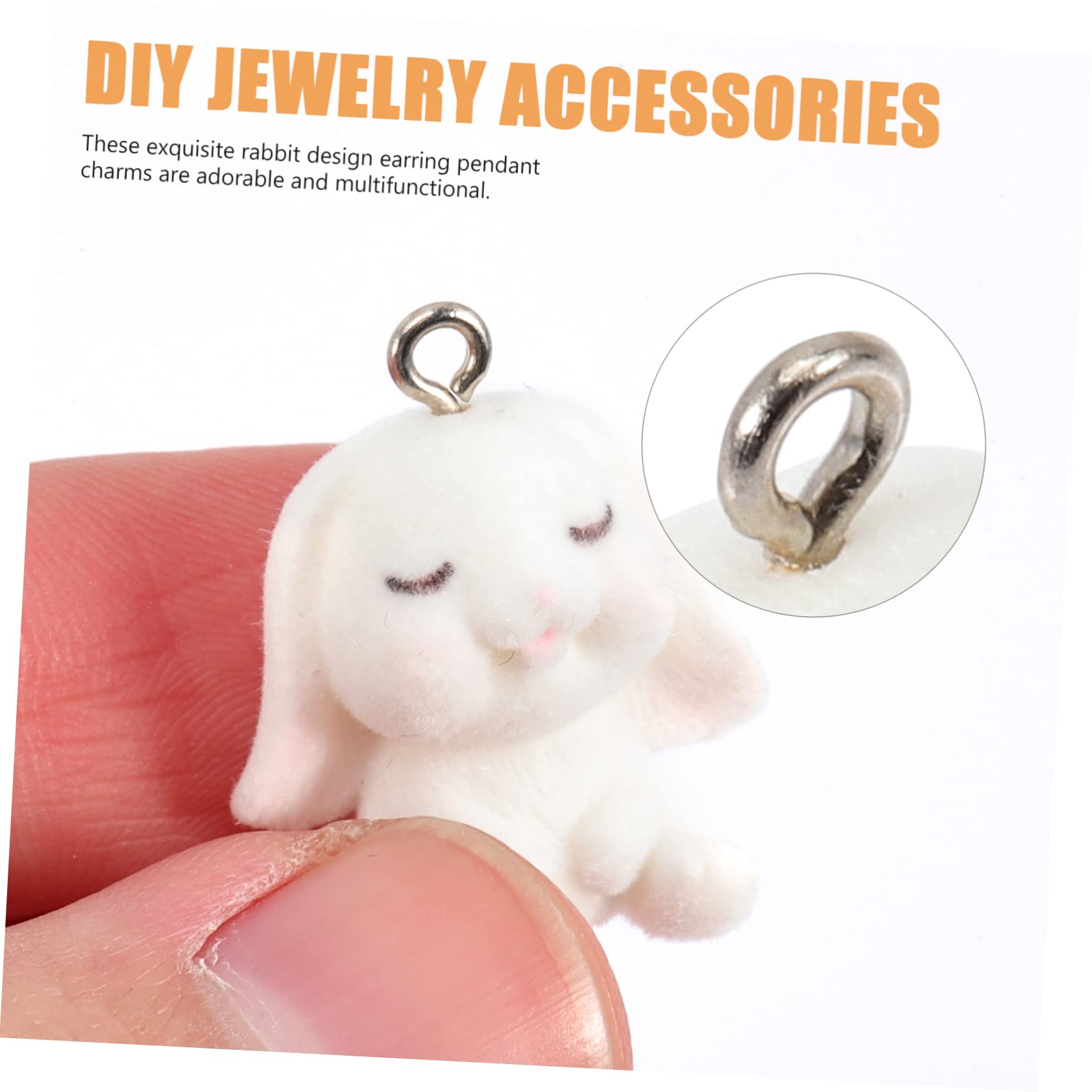 Lurrose 50pièces Breloques Lapin Charms Forme De Bunny Pour Création De Bijoux Bracelets Colliers Et Accessoires Personnalisés